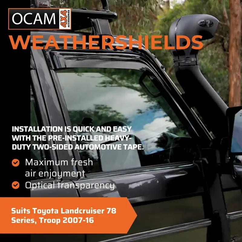 Bonnet Protector Weathershields 2pc For Toyota Landcruiser 78 Series, Troop 2007-16 – additional photo