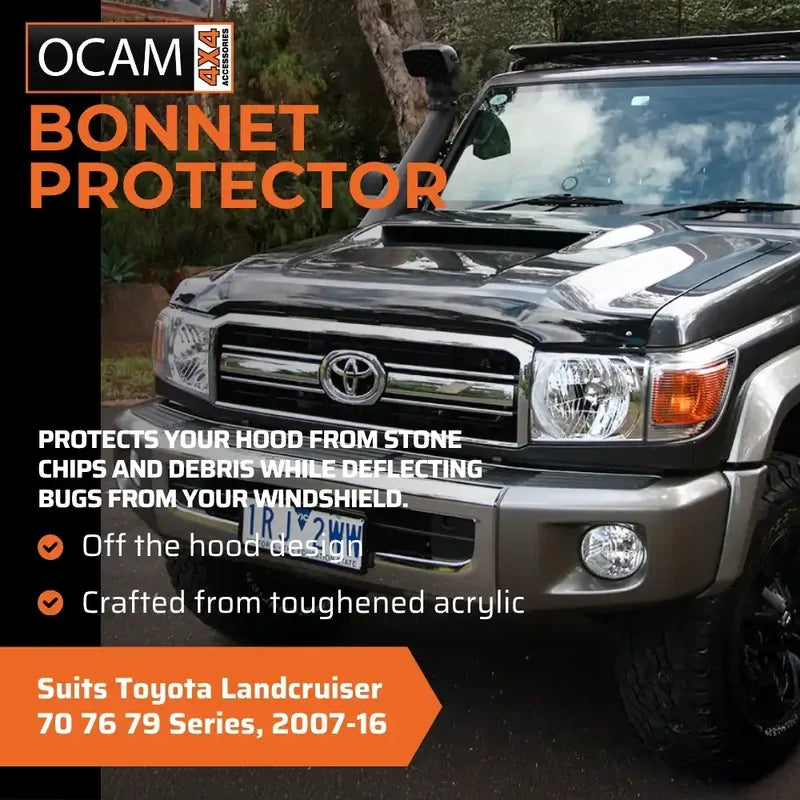 Bonnet Protector, Weathershields For Toyota Landcruiser 70 76 79 Series, 2007-16 – additional photo