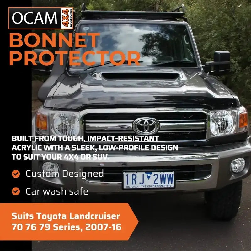 Bonnet Protector, Weathershields For Toyota Landcruiser 70 76 79 Series, 2007-16 – additional photo