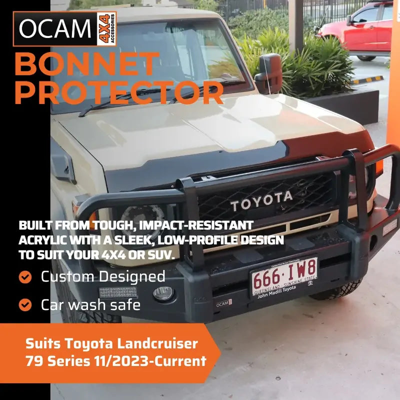 Bonnet Protector Weathershields 2pc For Toyota Landcruiser 79 Series 11/2023-Current – additional photo