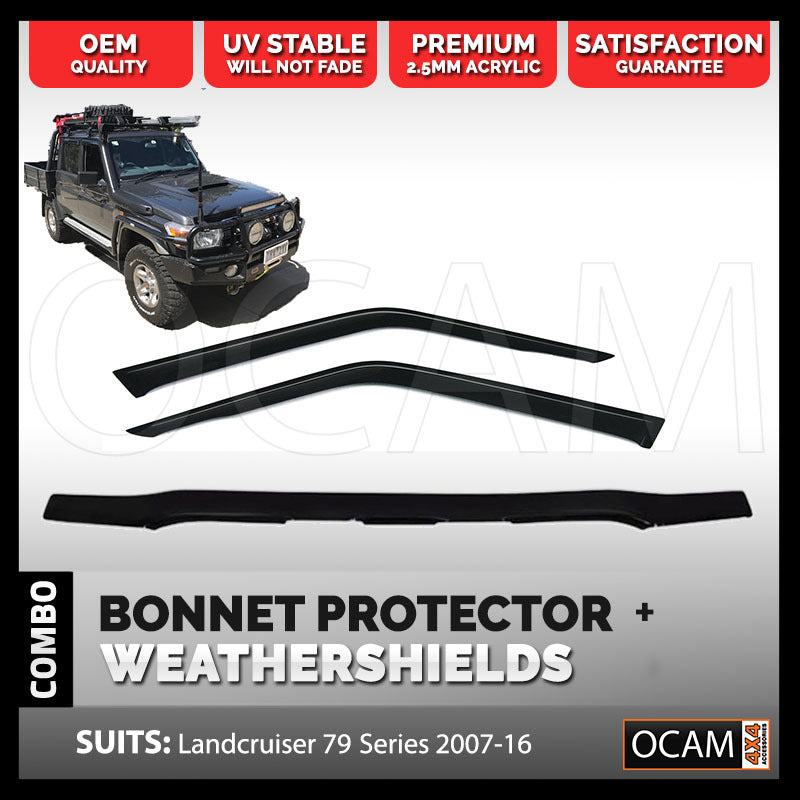 Bonnet Protector Weathershields 2pc For Toyota Landcruiser 79 Series, 2007-16 – additional photo