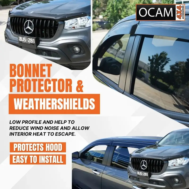 Bonnet Protector, Weathershields For Mercedes Benz X-Class 2017-On Visors XCLASS – additional photo