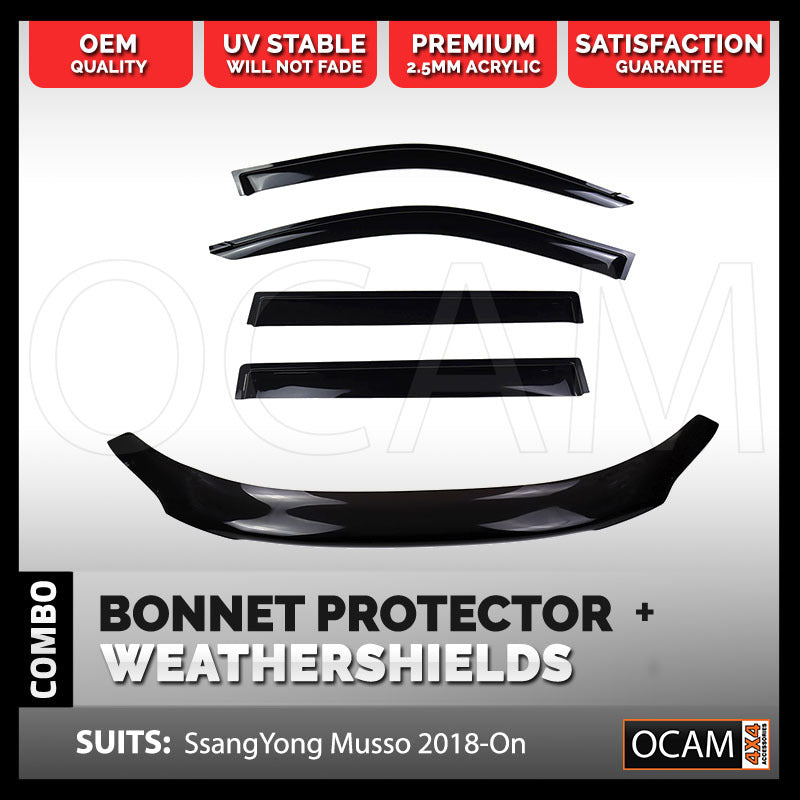 Bonnet Protector, Weathershields For SsangYong Musso 2018-25 – additional photo