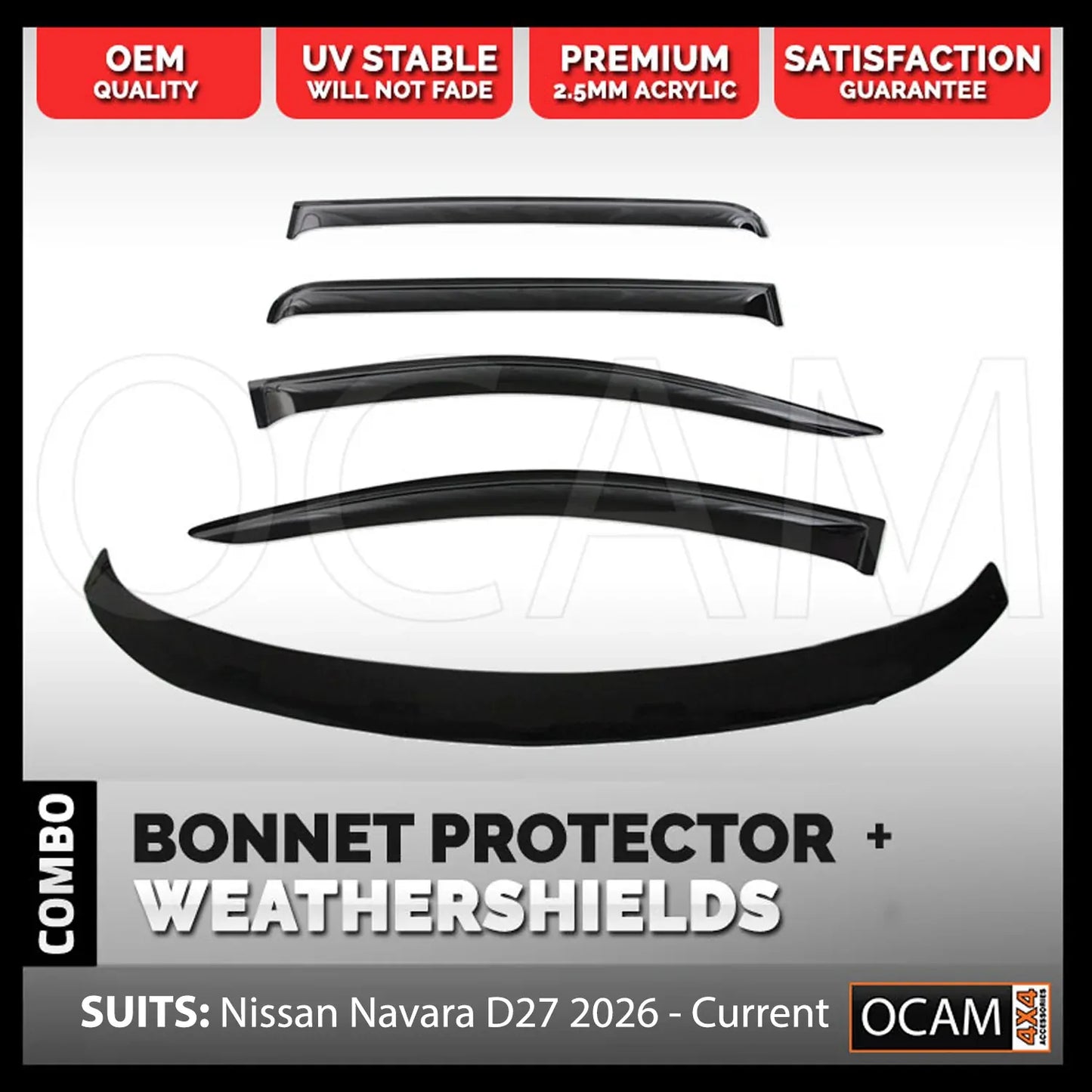 Bonnet Protector, Weathershields for Nissan Navara D27, 2026-Current Visors – additional photo