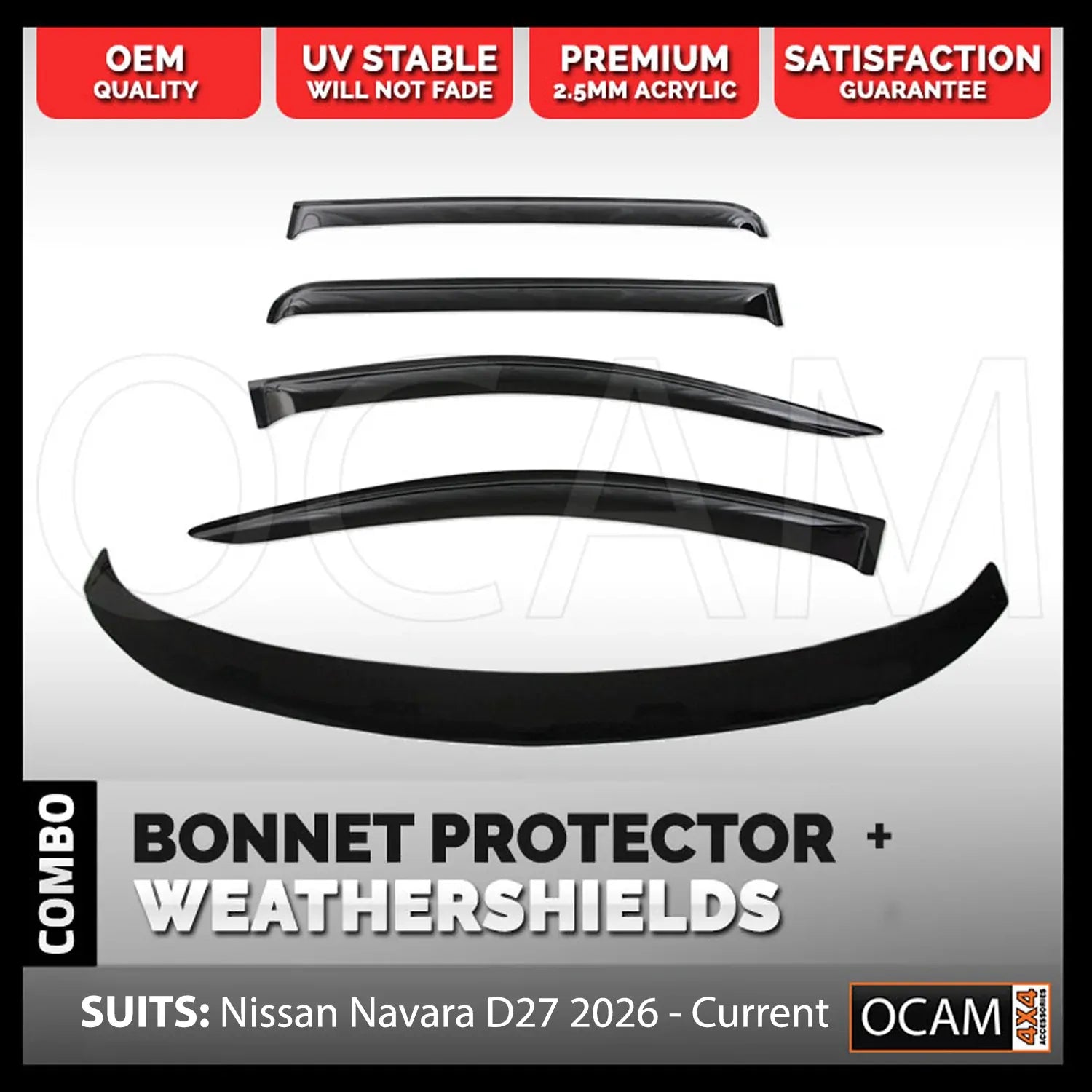 Bonnet Protector, Weathershields for Nissan Navara D27, 2026-Current Visors – additional photo