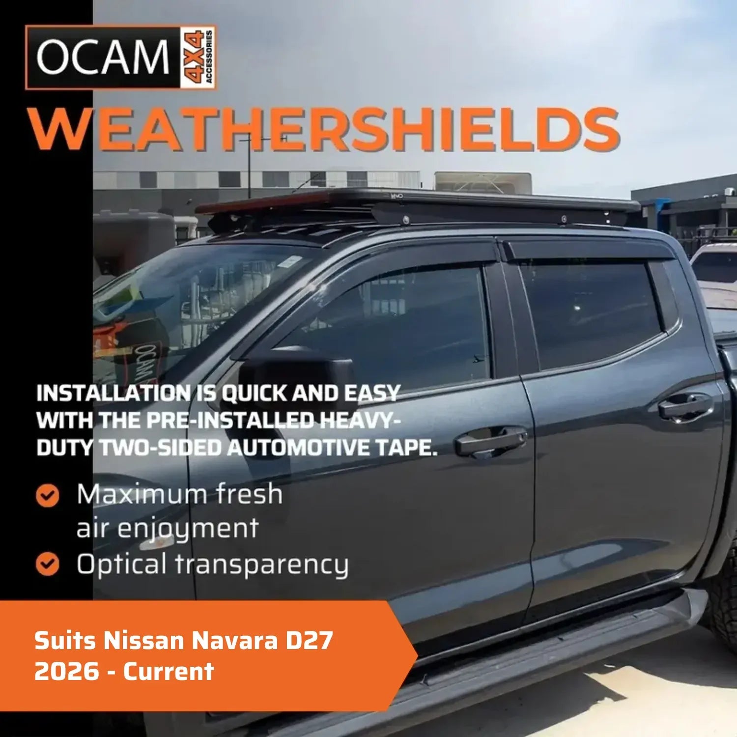 Bonnet Protector, Weathershields for Nissan Navara D27, 2026-Current Visors – additional photo