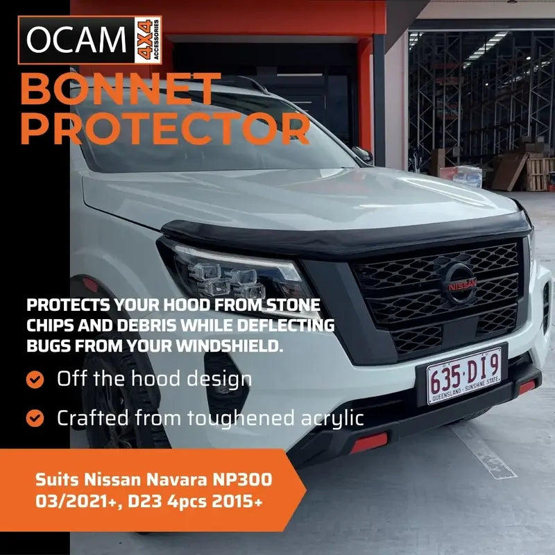 Bonnet Protector & Weathershields for Nissan Navara NP300 03/2021-25, D23 – additional photo