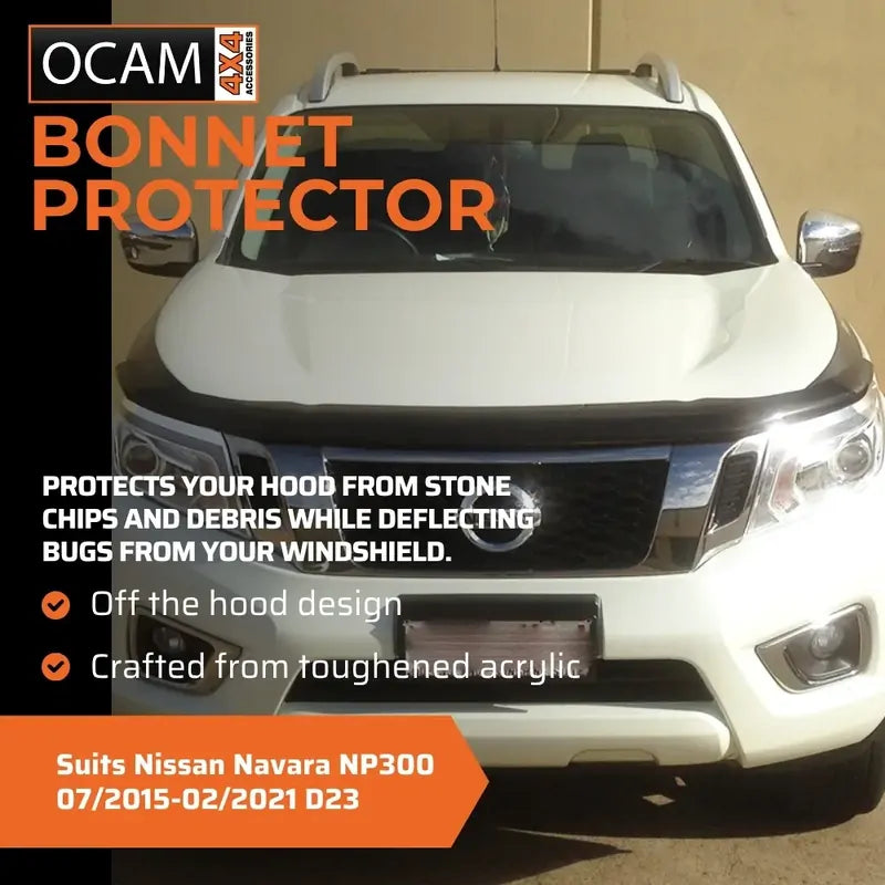 Bonnet Protector & Weathershields for Nissan Navara NP300 07/2015-02/2021 D23 Sedan 4pc – additional photo