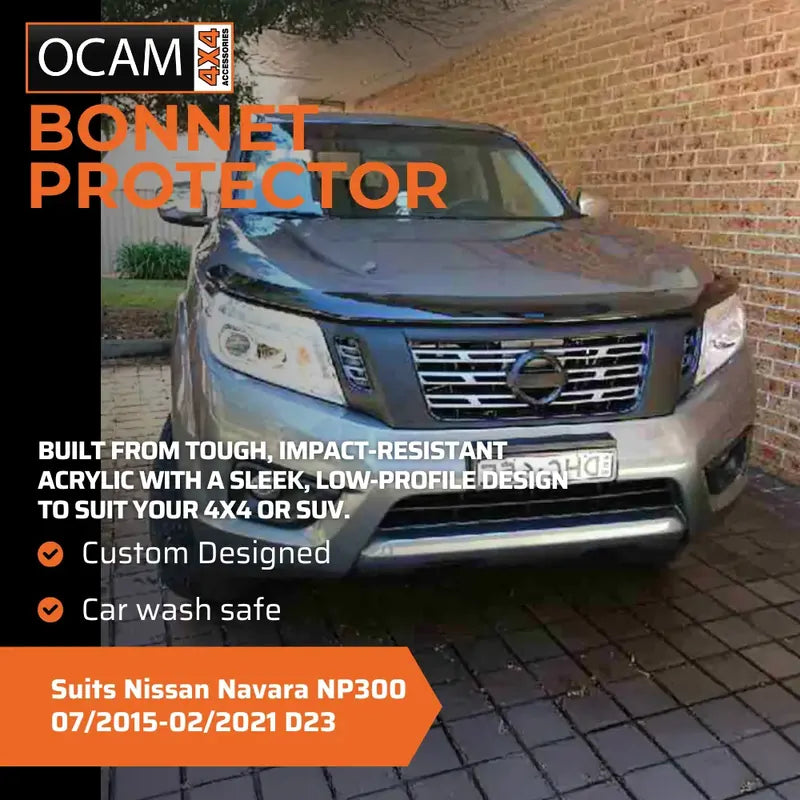 Bonnet Protector & Weathershields for Nissan Navara NP300 07/2015-02/2021 D23 Sedan 4pc – additional photo
