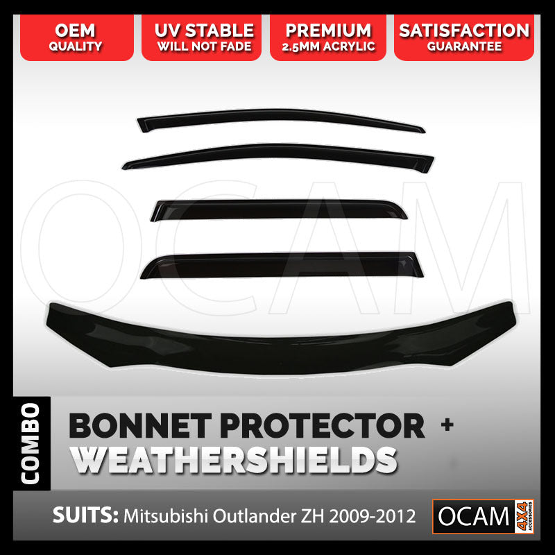 Bonnet Protector Weathershields For Mitsubishi Outlander ZH 2009-12 Visors – additional photo
