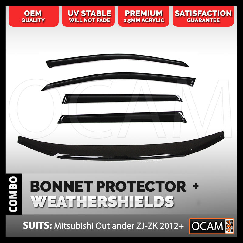 Bonnet Protector Weathershields For Mitsubishi Outlander ZJ-ZL 12-2020 Visors – additional photo