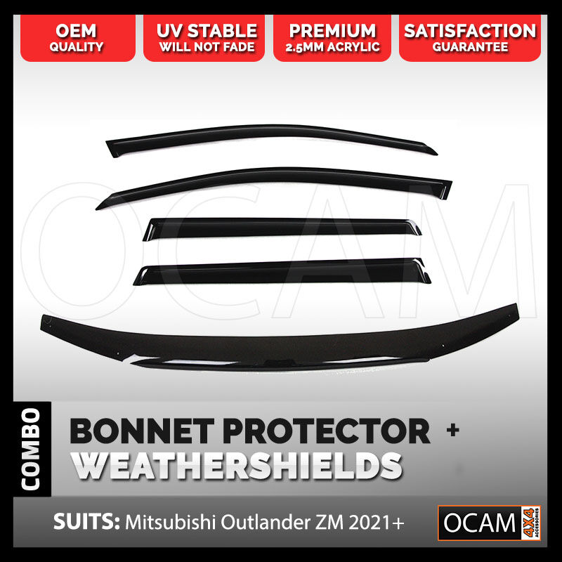 Bonnet Protector Weathershields For Mitsubishi Outlander ZM 2021-04/2025 Visors – additional photo