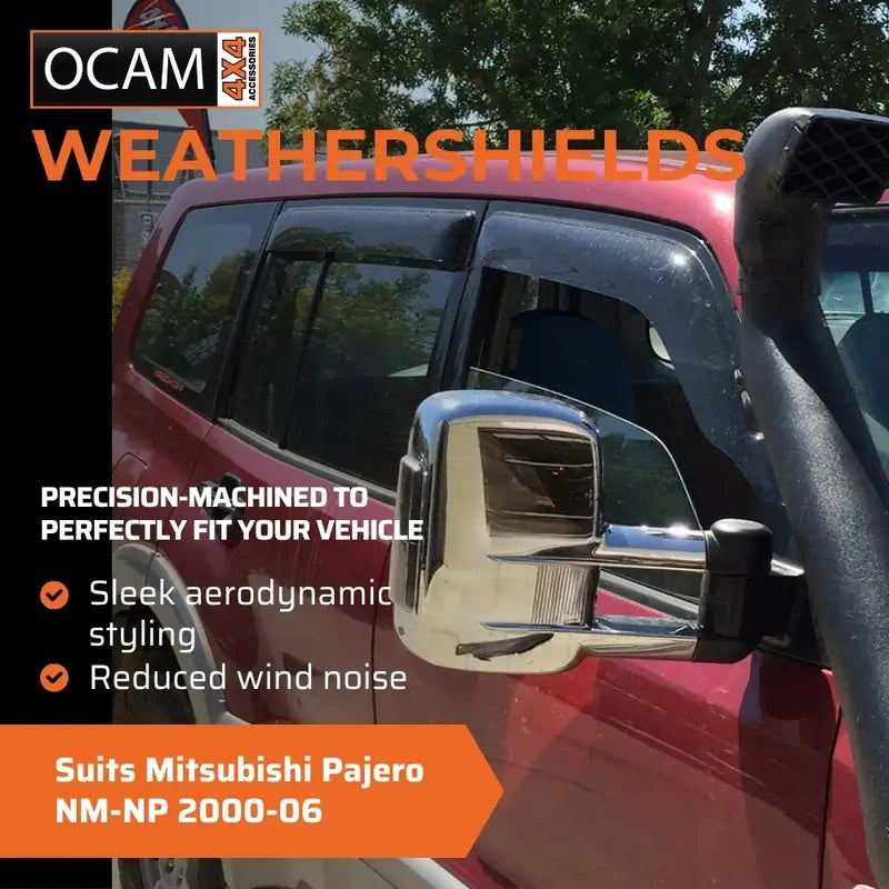Bonnet Protector, Weathershields For Mitsubishi Pajero NM-NP 2000-06 Visors – additional photo