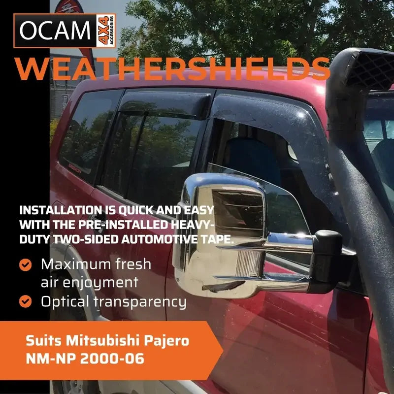 Bonnet Protector, Weathershields For Mitsubishi Pajero NM-NP 2000-06 Visors – additional photo