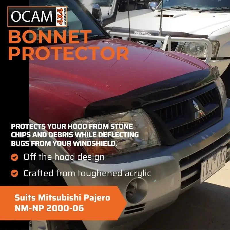 Bonnet Protector, Weathershields For Mitsubishi Pajero NM-NP 2000-06 Visors – additional photo