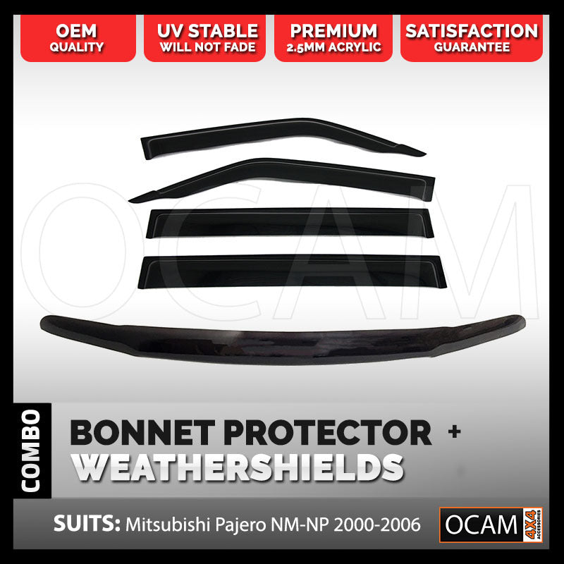 Bonnet Protector, Weathershields For Mitsubishi Pajero NM-NP 2000-06 Visors – additional photo
