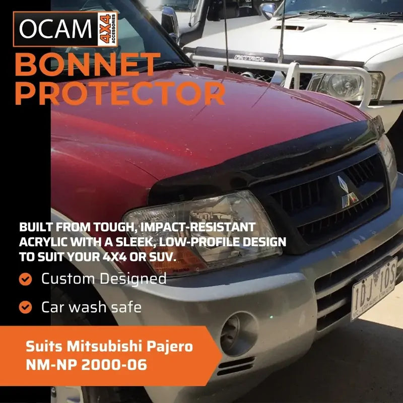 Bonnet Protector, Weathershields For Mitsubishi Pajero NM-NP 2000-06 Visors – additional photo