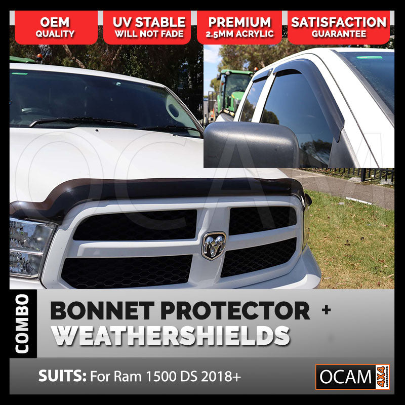 Bonnet Protector, Weathershields For Ram 1500 DS 2018-Current, Crew Cab Visors – additional photo