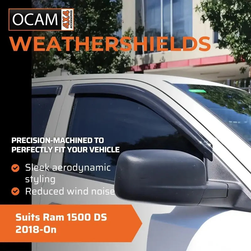 Bonnet Protector, Weathershields For Ram 1500 DS 2018-On, Quad Cab Visors – additional photo