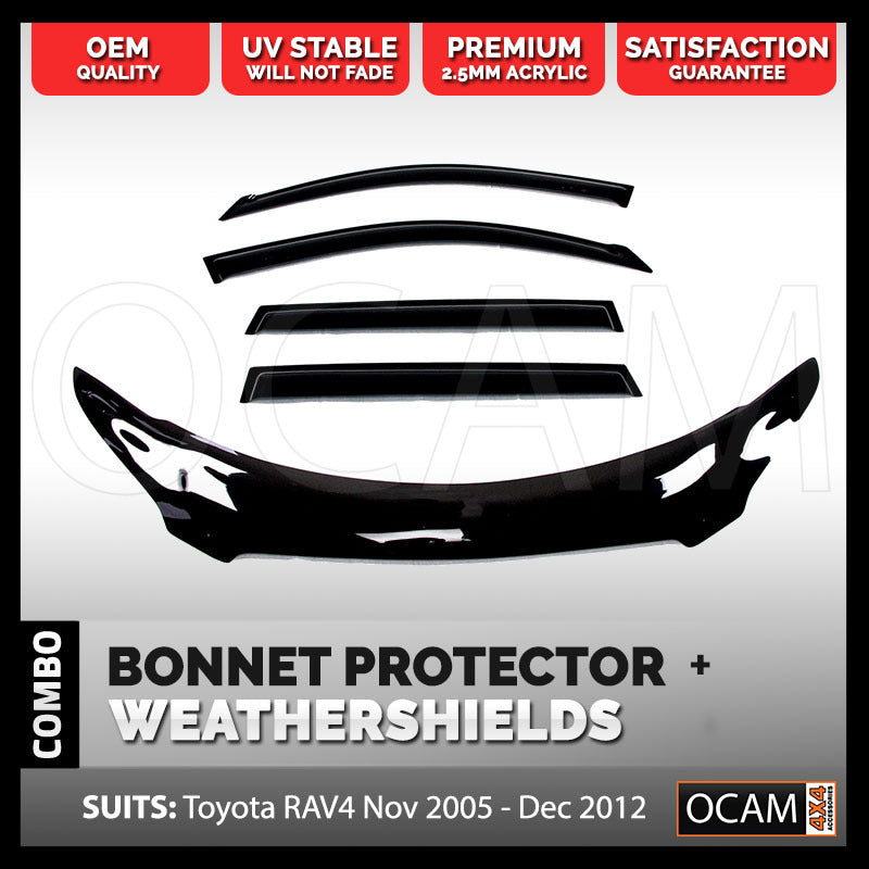 Bonnet Protector, Weathershields For Toyota RAV4 11/2005 - 12/2012 Visors – additional photo