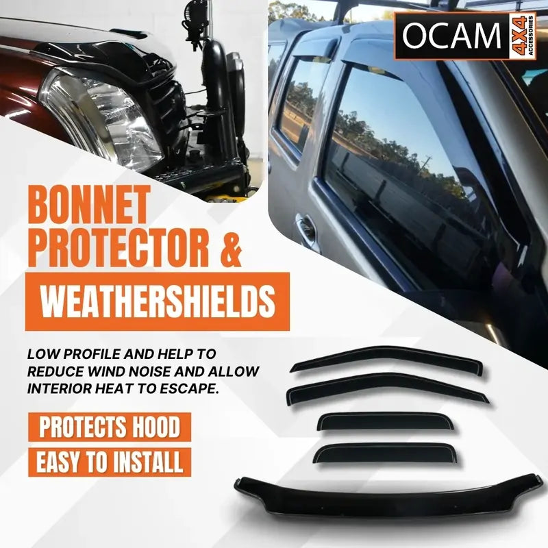 Bonnet Protector, Weathershields For Holden Rodeo 2003-06 Tinted Visors – additional photo