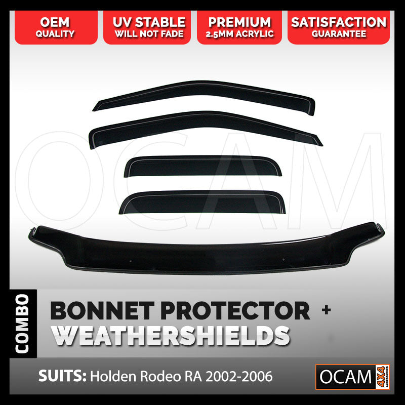 Bonnet Protector, Weathershields For Holden Rodeo 2003-06 Tinted Visors – additional photo