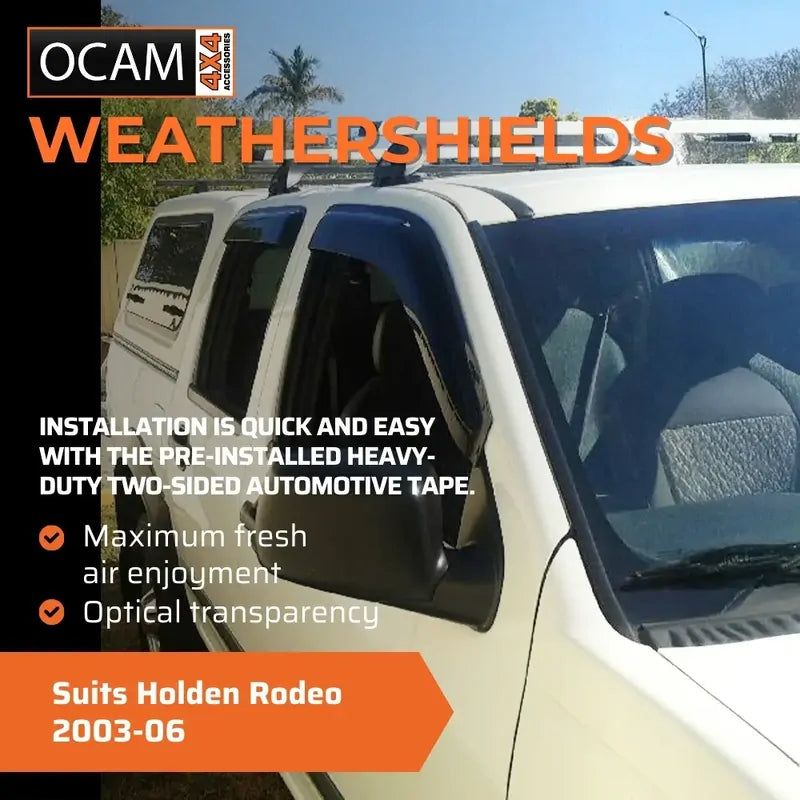 Bonnet Protector, Weathershields For Holden Rodeo 2003-06 Tinted Visors – additional photo