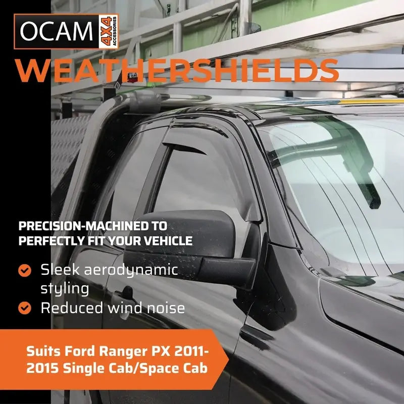 Bonnet Protector, Weathershields for Ford Ranger PX 2011-2015 Single Cab/Space Cab Visors – additional photo