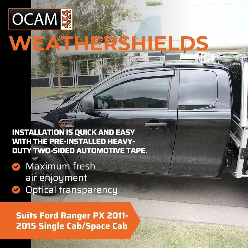 Bonnet Protector, Weathershields for Ford Ranger PX 2011-2015 Single Cab/Space Cab Visors – additional photo