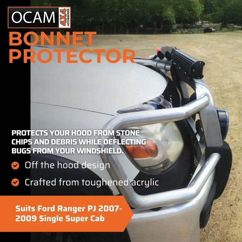Bonnet Protector, Weathershields for Ford Ranger PJ 2007-2009 Single Super Cab Window Visors – additional photo
