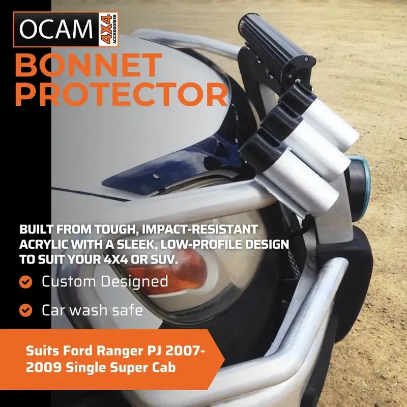 Bonnet Protector, Weathershields for Ford Ranger PJ 2007-2009 Single Super Cab Window Visors – additional photo