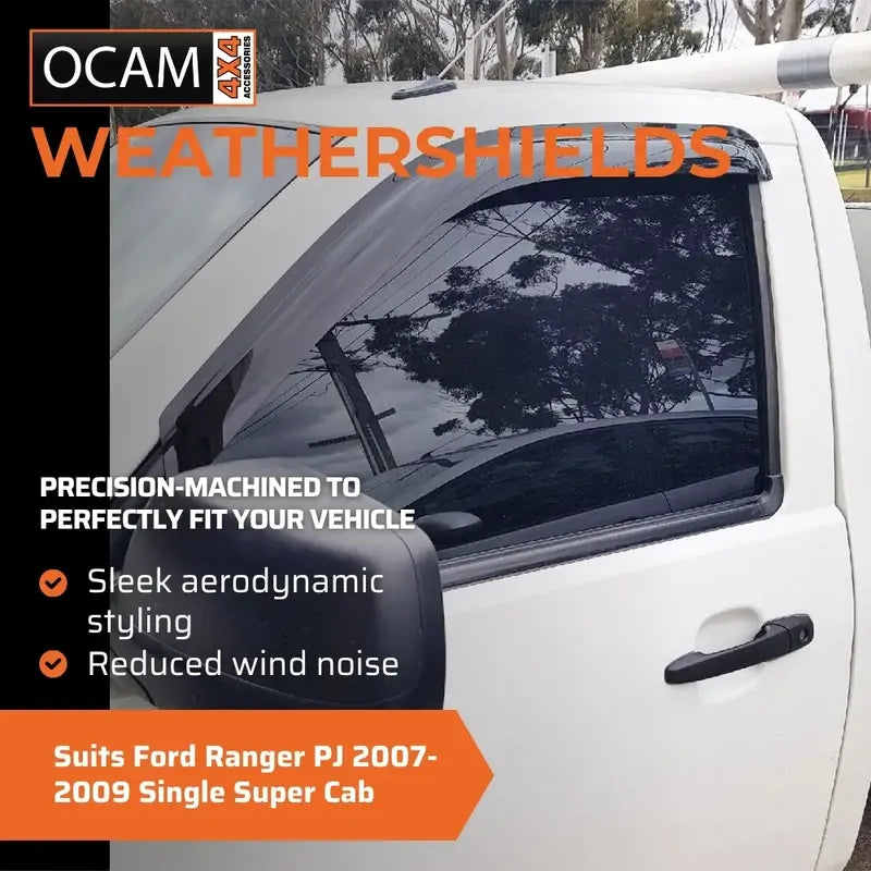 Bonnet Protector, Weathershields for Ford Ranger PJ 2007-2009 Single Super Cab Window Visors – additional photo