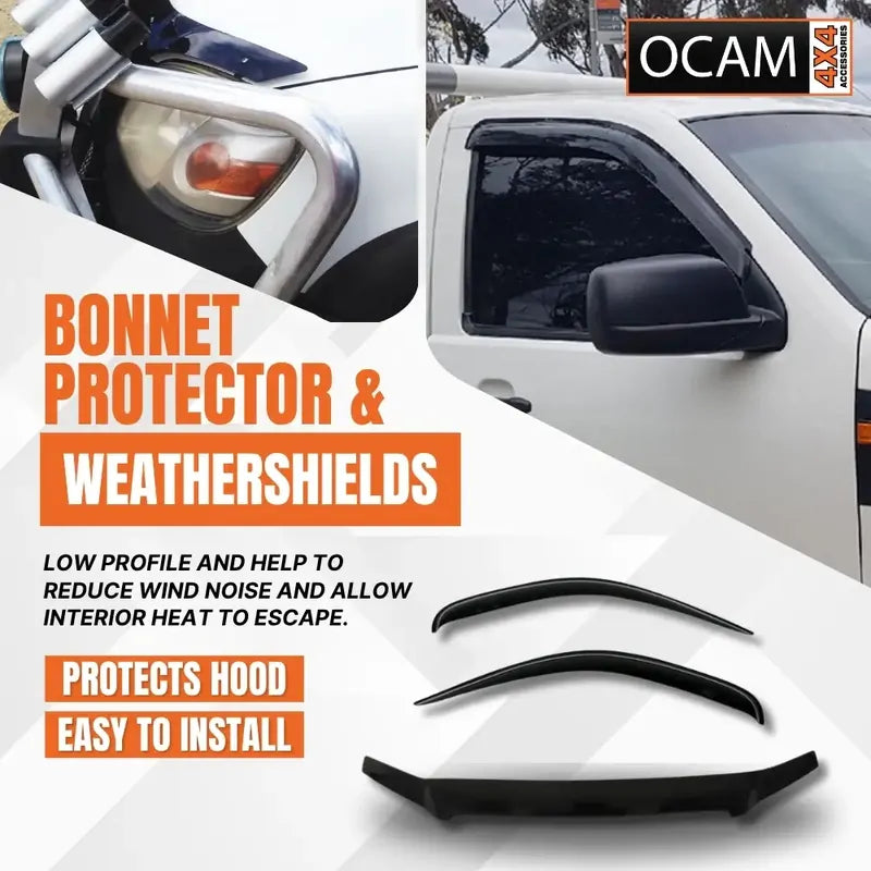 Bonnet Protector, Weathershields for Ford Ranger PJ 2007-2009 Single Super Cab Window Visors – additional photo