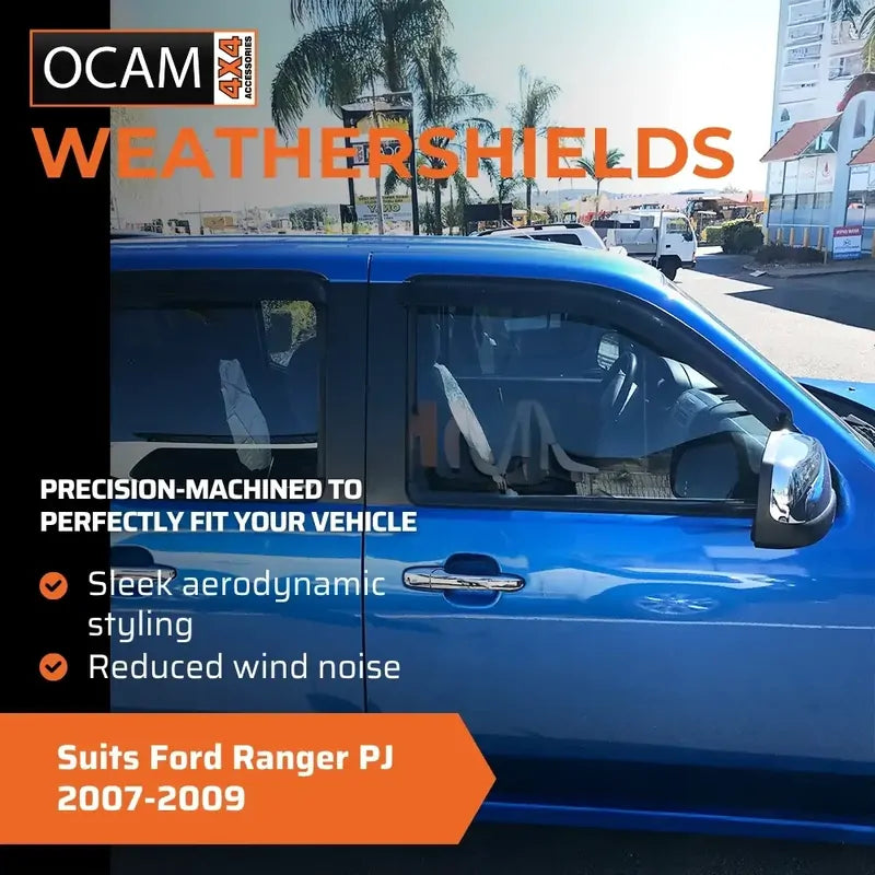 Bonnet Protector, Weathershields for Ford Ranger PJ 2007-2009 Window Visors – additional photo