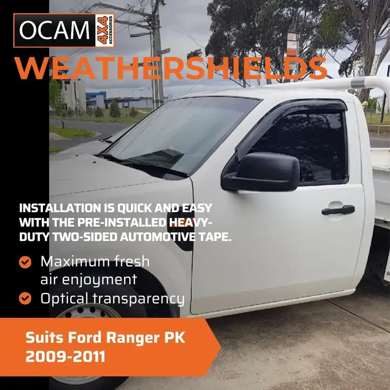 Bonnet Protector, Weathershields for Ford Ranger PK 2009-2011 Window Visors – additional photo
