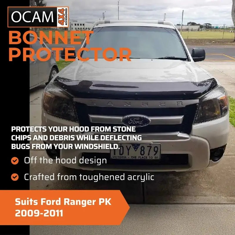 Bonnet Protector, Weathershields for Ford Ranger PK 2009-2011 Window Visors – additional photo