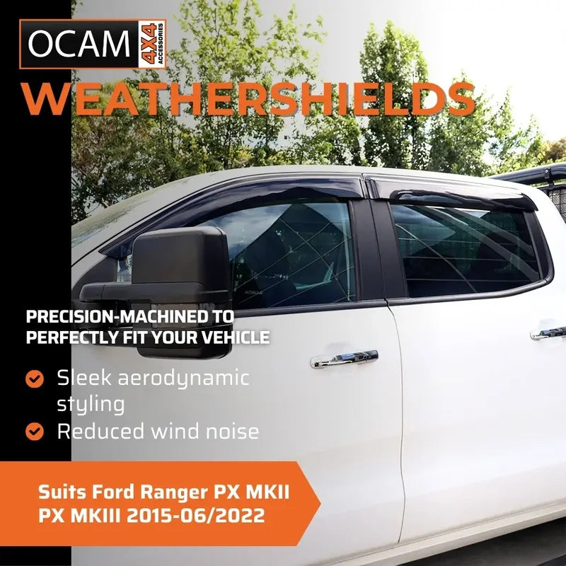 Bonnet Protector, Weathershields for Ford Ranger PX MKII PX MKIII 2015-06/2022, Raptor, Visors – additional photo