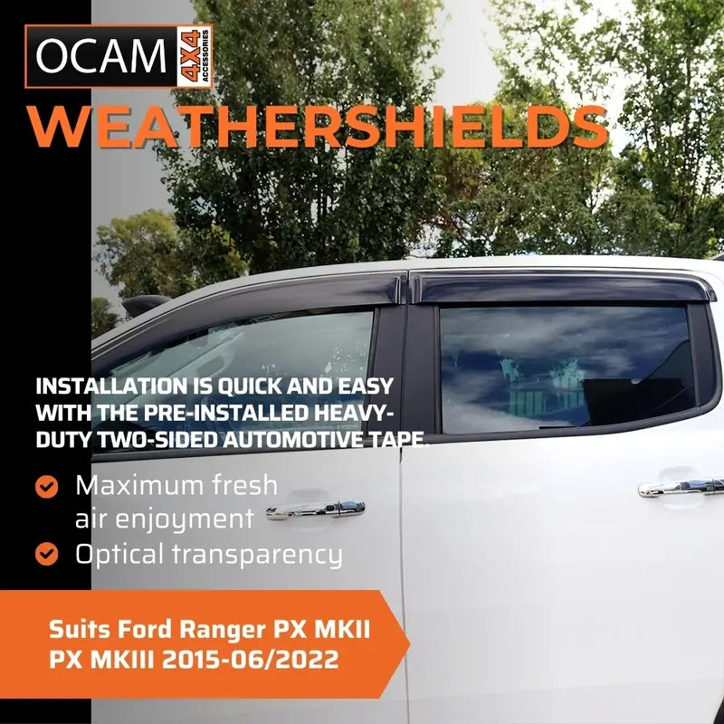 Bonnet Protector, Weathershields for Ford Ranger PX MKII PX MKIII 2015-06/2022, Raptor, Visors – additional photo