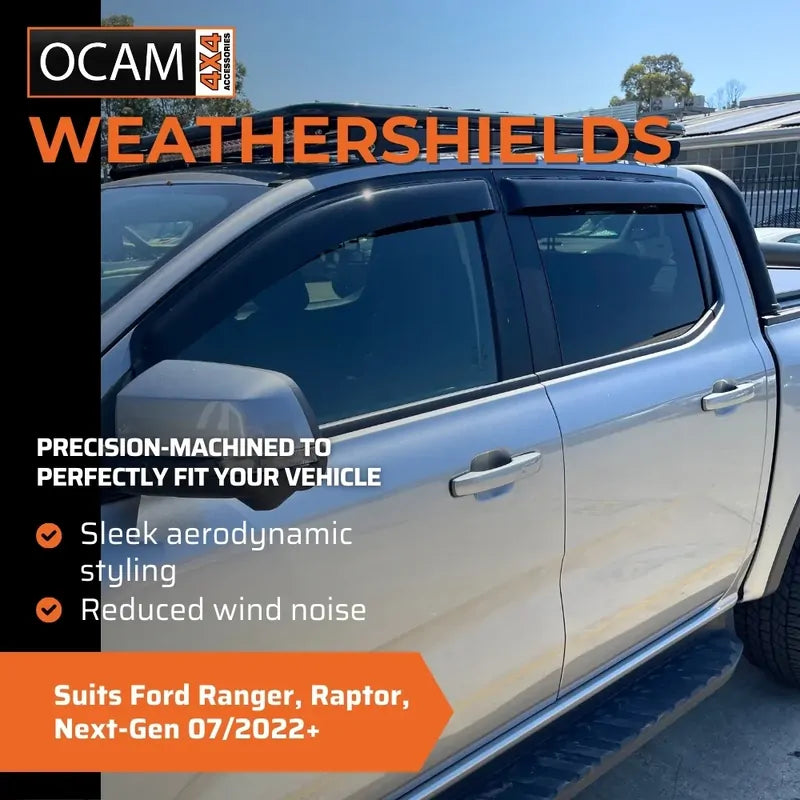 Bonnet Protector, Weathershields for Ford Ranger, Raptor, Next-Gen 07/2022+ Window Visors – additional photo