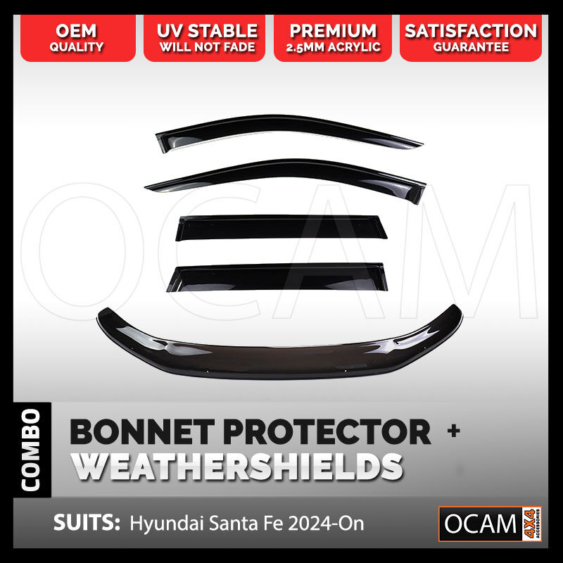 Bonnet Protector, Weathershields For Hyundai Santa Fe 2024-On – additional photo