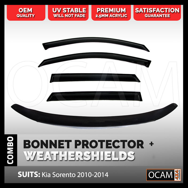Bonnet Protector, Weathershields For Kia Sorento XM 2010-14 Tinted Visors – additional photo