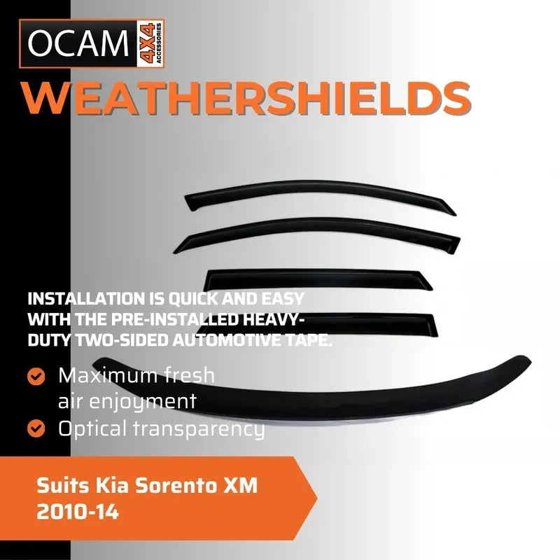 Bonnet Protector, Weathershields For Kia Sorento XM 2010-14 Tinted Visors – additional photo