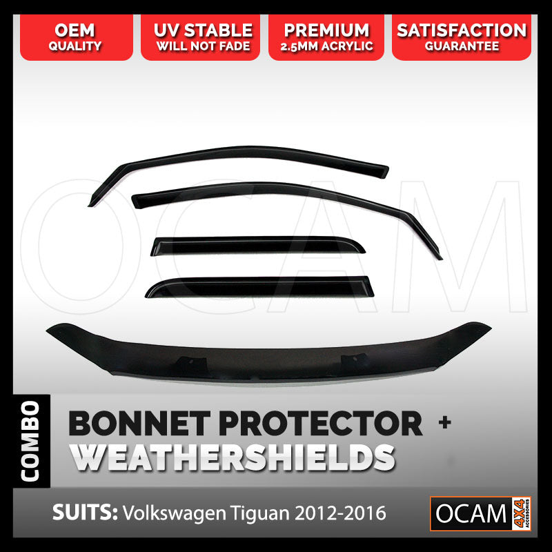 Bonnet Protector, Weathershields For Volkswagen Tiguan 2012-2016 Visors – additional photo