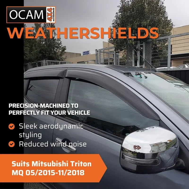 Bonnet Protector, Weathershields For Mitsubishi Triton MQ 05/2015-11/2018 Cab Chassis – additional photo