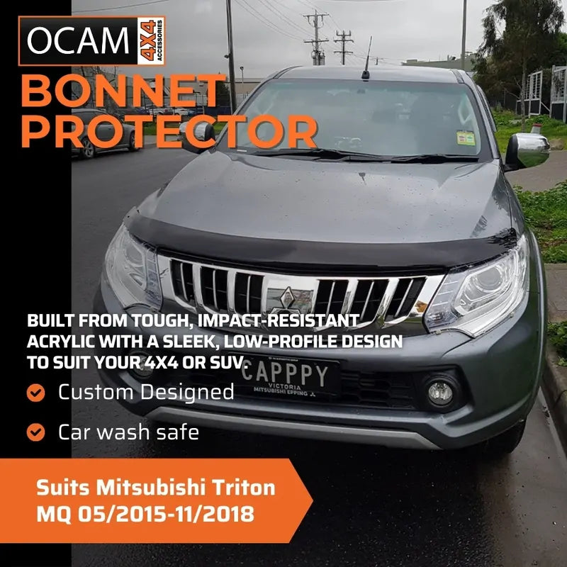 Bonnet Protector, Weathershields For Mitsubishi Triton MQ 05/2015-11/2018 Cab Chassis – additional photo