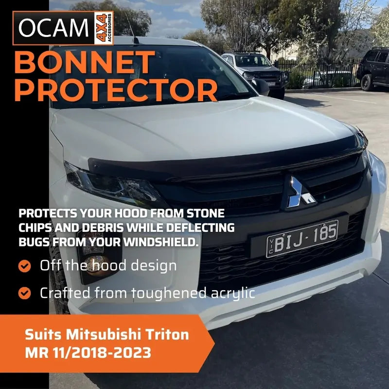 Bonnet Protector, Weathershields for Mitsubishi Triton MR 11/2018-2023 Visors – additional photo