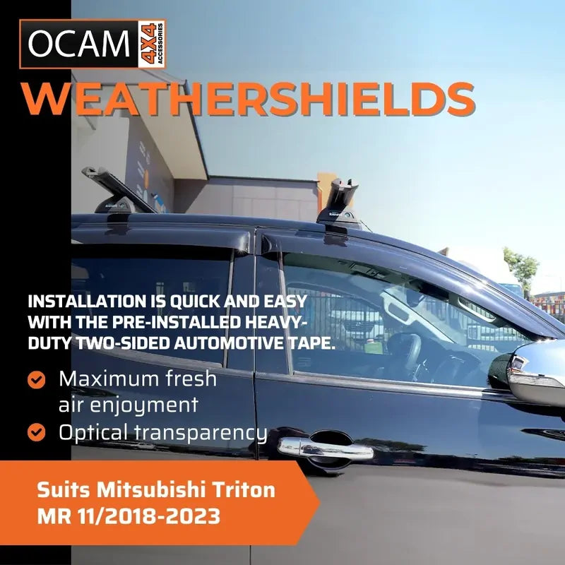 Bonnet Protector, Weathershields for Mitsubishi Triton MR 11/2018-2023 Visors – additional photo
