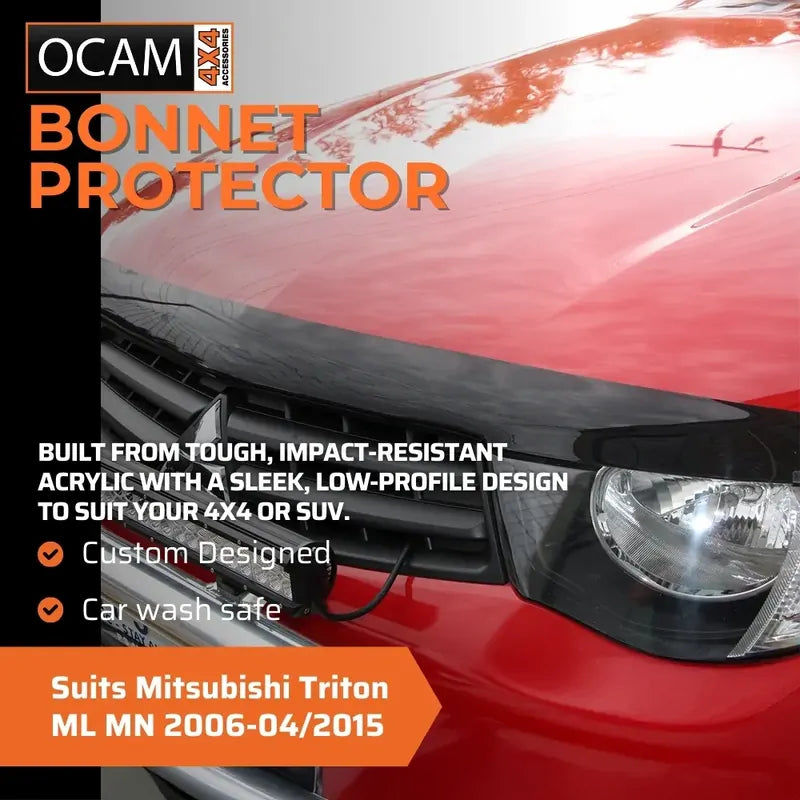 Bonnet Protector, Weathershields For Mitsubishi Triton ML MN 2006-04/2015 Visors – additional photo