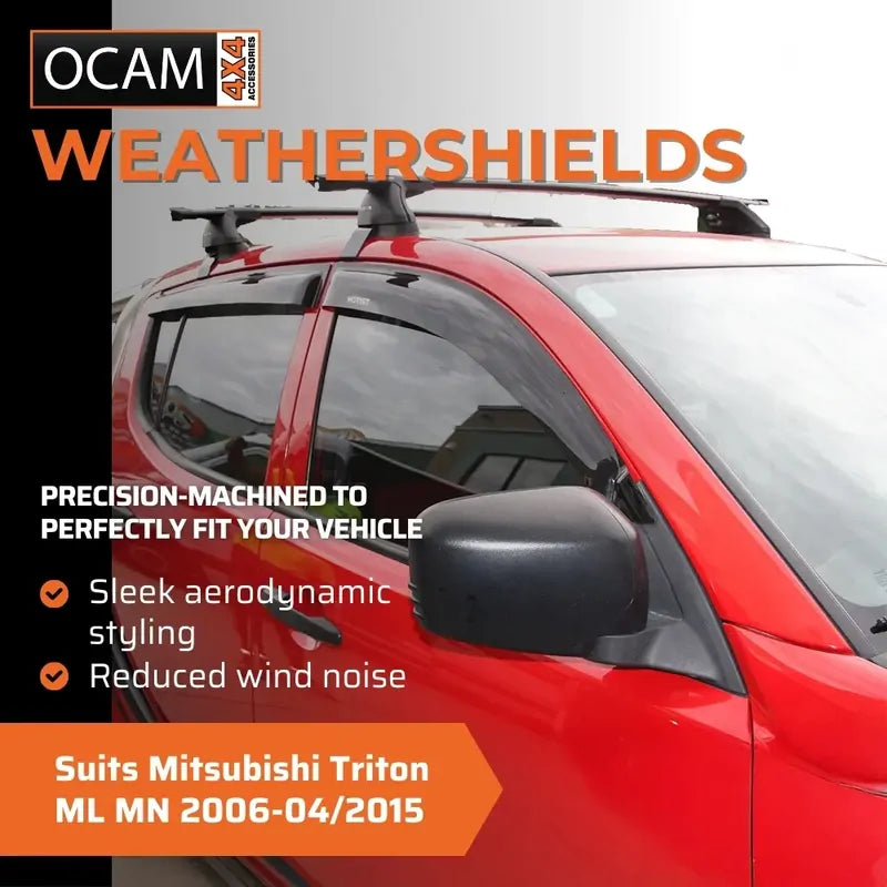 Bonnet Protector, Weathershields For Mitsubishi Triton ML MN 2006-04/2015 Visors – additional photo