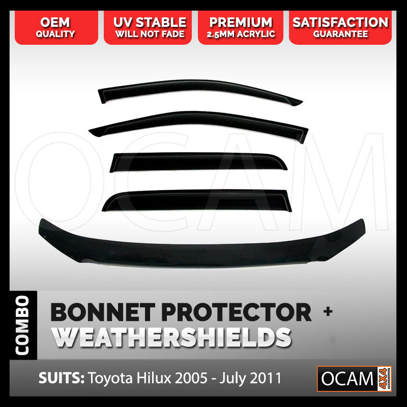 Bonnet Protector, Weathershields For Toyota Hilux N70 2005-07/2011 Visors SR SR5 – additional photo